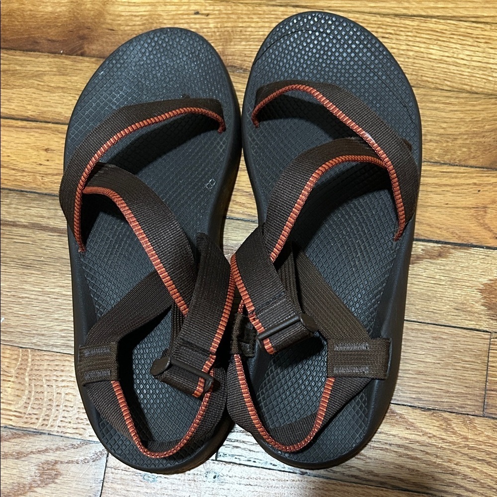 Brown and Orange Men's Chacos